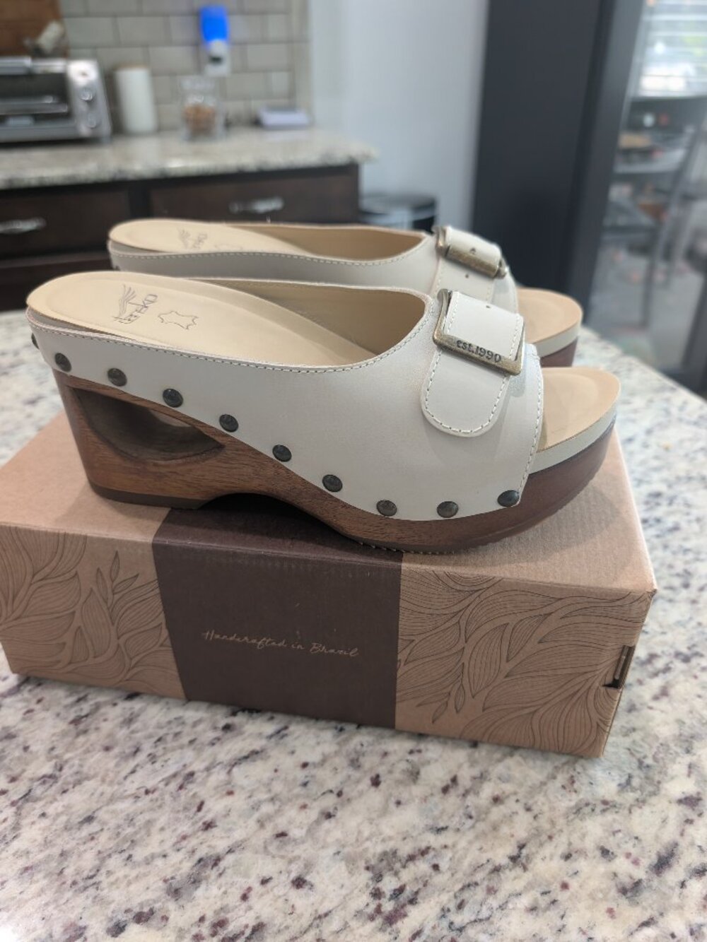 Dansko Adeline Bone Calf Wedge Limited Edition